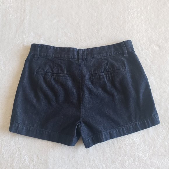 LOFT Chino Mid Rise Dark Wash Denim Shorts Blue SZ 27/4 - Picture 5 of 15